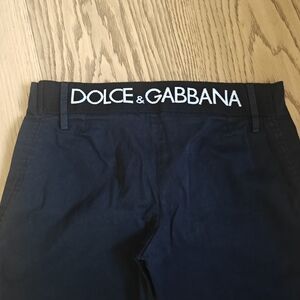 Dolce & Gabbana Black Boot Cut Pants with Branded Waistband